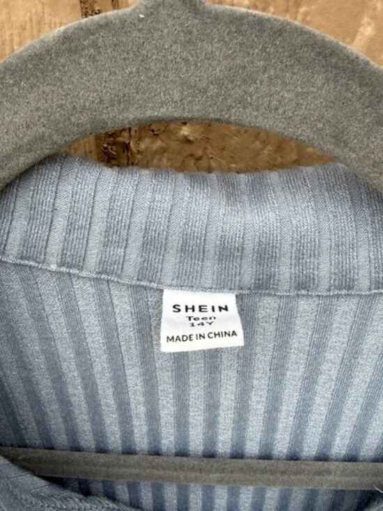 Light Blue Ribbed Polo Top - Picture 3 of 4